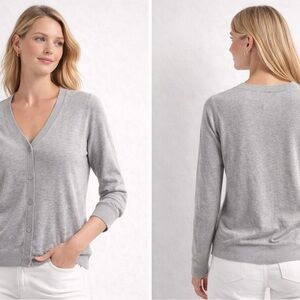 Banana Republic Light Gray Cardigan Sweater